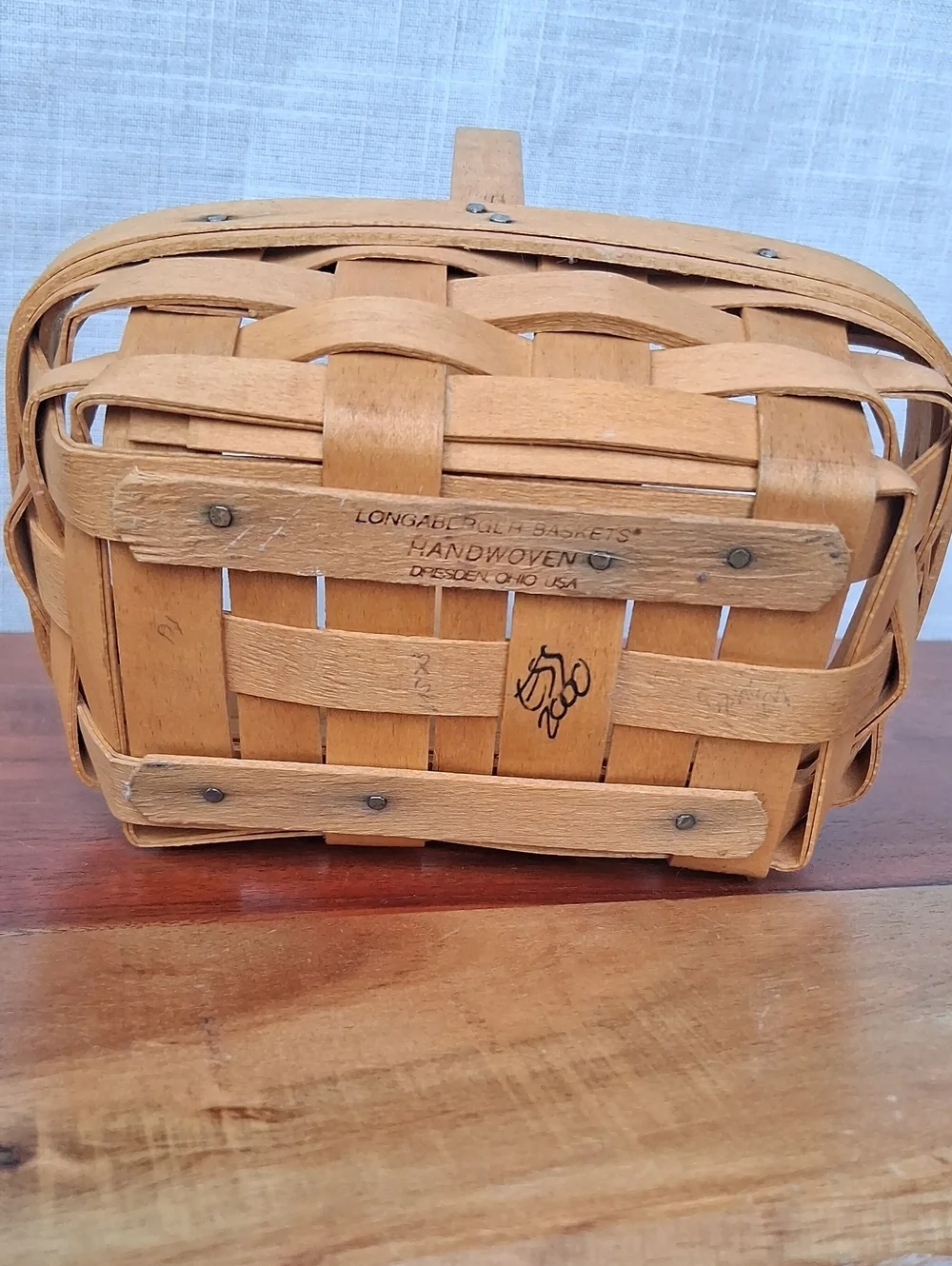 Longaberger Hand Woven Parsley Basket Vintage